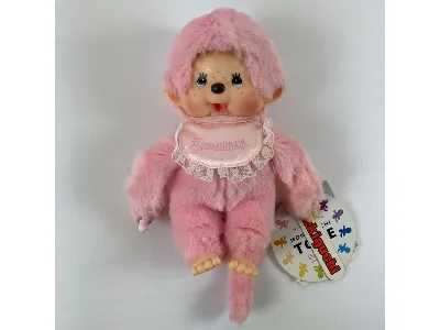 セキグチ モンチッチ ぬいぐるみ（ピンク・スタイ付き）
